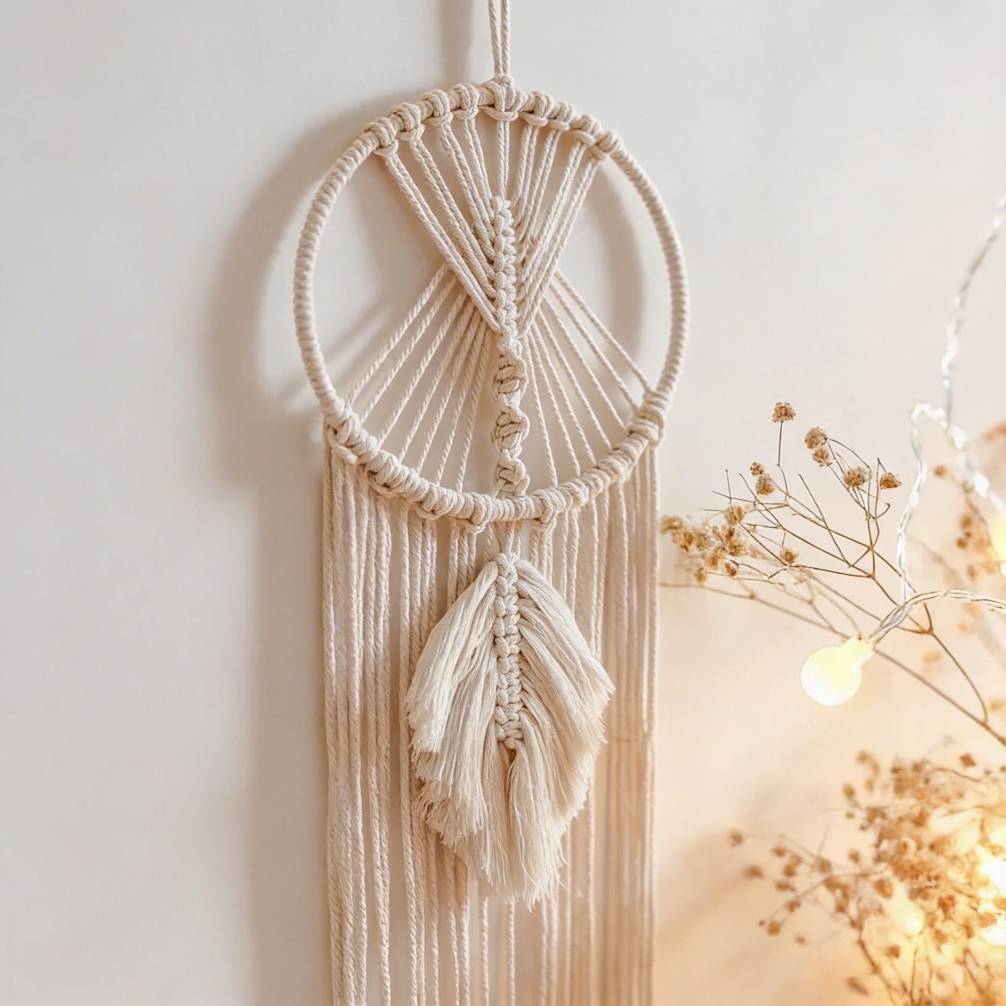 Bohemian style small macrame tapestry, unique wall decor for cozy small spaces